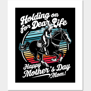 Holding on for dear life Happy mother's day Mom | Mother's day | Mom lover gifts Posters and Art